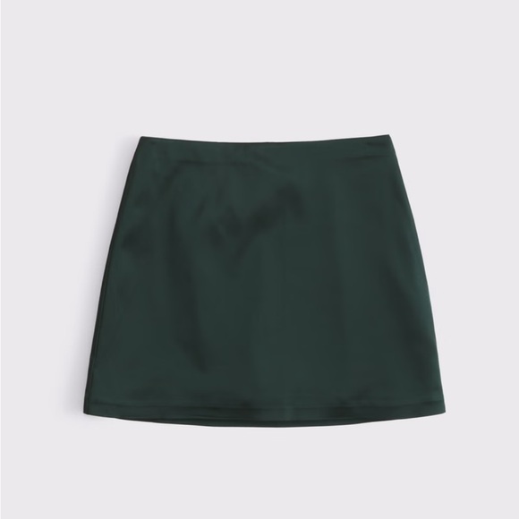 Abercrombie Satin Sculpt Mini Skirt in Dark Green - Picture 5 of 11